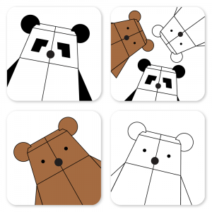 Bearbots postcard set by Rayna Lo