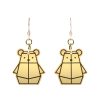 Gold on Black Bear Mindful Earrings by Rayna Lo in Collaboration with And Studio