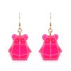 Fluorescent Pink Bear Mindful Earrings by Rayna Lo in Collaboration with And Studio