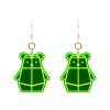 Fluorescent Green Bear Mindful Earrings by Rayna Lo in Collaboration with And Studio