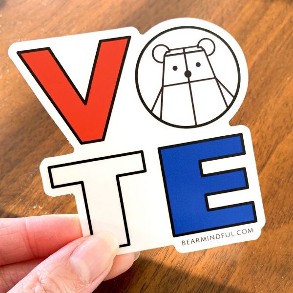 Bearmindful Vote Sticker by Rayna Lo