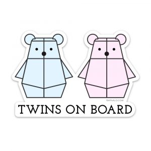 Twins on Board Bumper Sticker by Rayna Lo