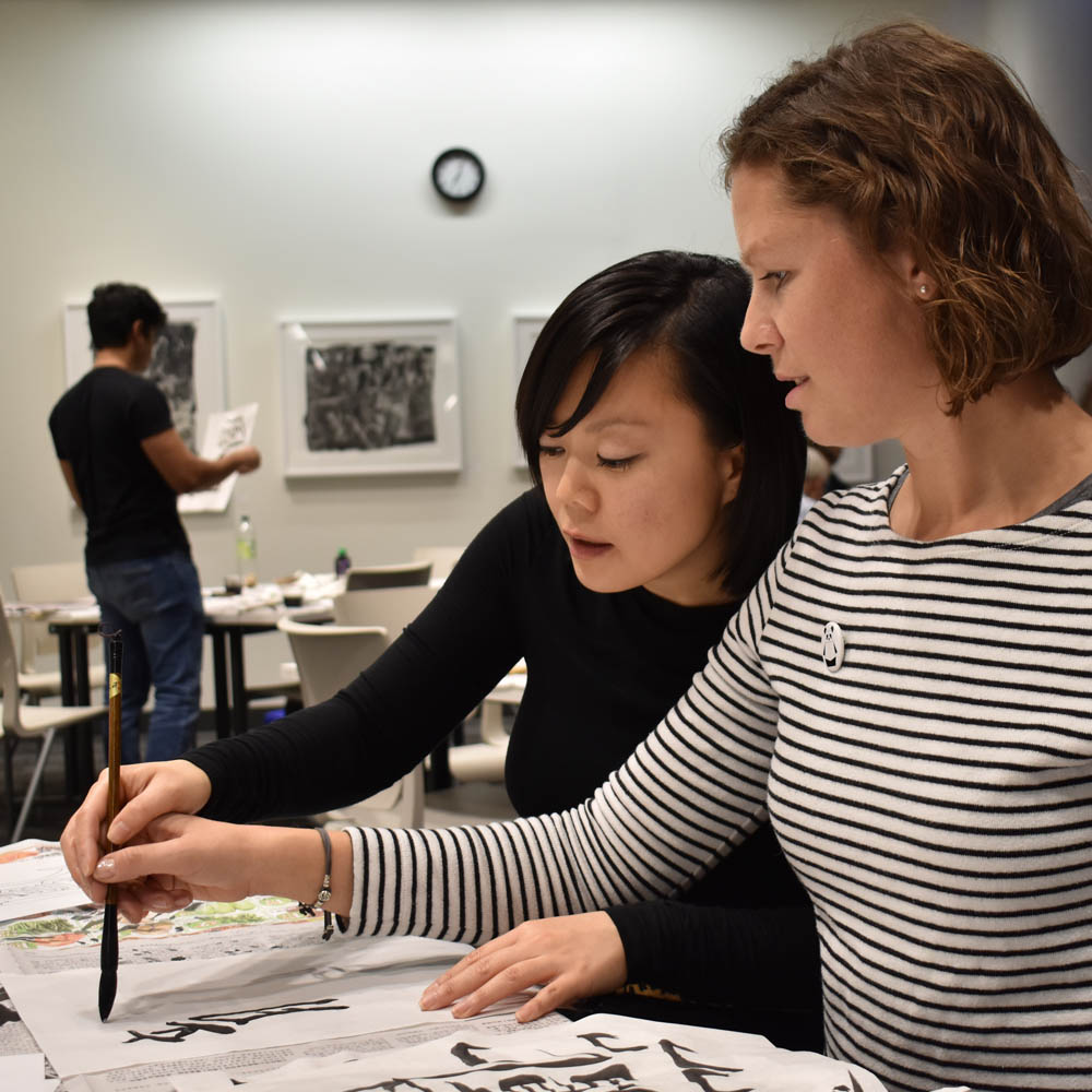 Rayna Lo Chinese Calligraphy Workshop at Northeastern University